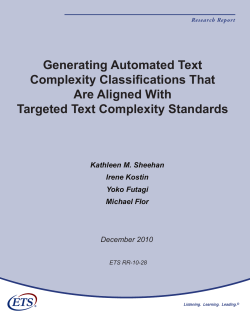 Generating Automated Text Complexity Classifications