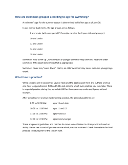 How are swimmers grouped according to age for swimming? What