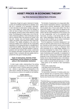 ASSET PRICES IN ECONOMIC THEORY