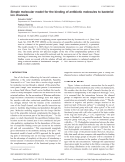 Simple molecular model for the binding of antibiotic molecules to
