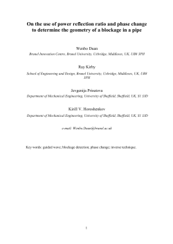 Blockage area ratio - Brunel University Research Archive