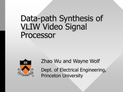Data-path Synthesis of VLIW Video Signal Processors
