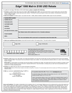 Edge&reg; 1000 Mail-in $100 USD Rebate