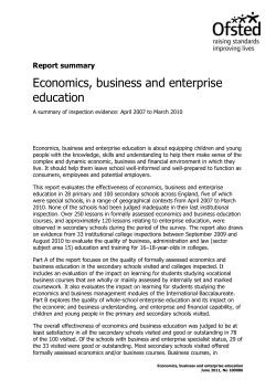 Economics, business and enterprise education