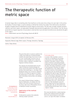 The therapeutic function of metric space
