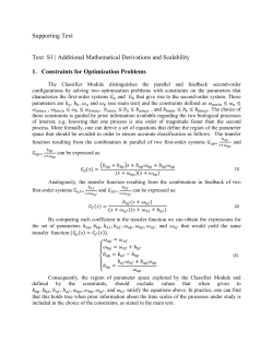 1. Constraints for Optimization Problems