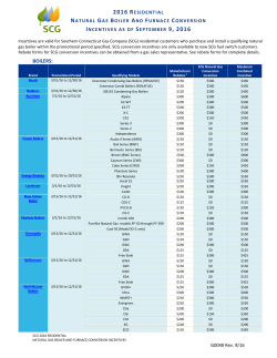 SCG 2016 Natural Gas Water Heater, Boiler and Furnace Rebates