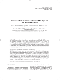 Metal speciation in surface sediments of the Vigo Ria