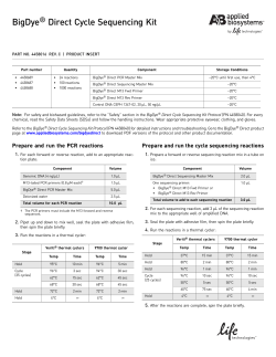 BigDye&reg; Direct Cycle Sequencing Kit Product Insert (PN 4458016C)