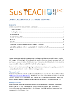 The SusTEACH Carbon Calculator for Lecturers Guide