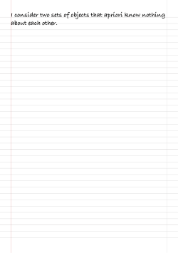 I consider two sets of objects that apriori know nothing