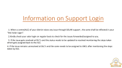 Some information on Support Login
