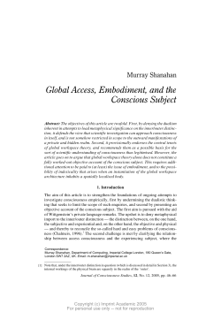 Global Access, Embodiment, and the Conscious Subject