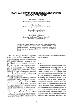 math anxiety in pre-service elementary school teachers