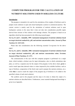 computer program for the calculation of nutrient solutions used in