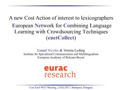 A new Cost Action of interest to lexicographers: European Network