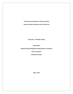 The Structural Foundations of Monetary Policy Hoover Institution
