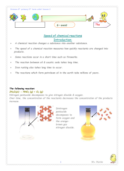 Science 4th primary 2nd term unite1 lesson 2 Speed of chemical