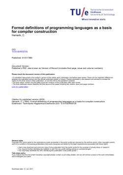 Formal definitions of programming languages as a basis for