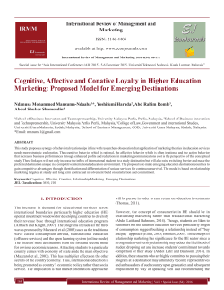 Cognitive, Affective and Conative Loyalty in Higher Education