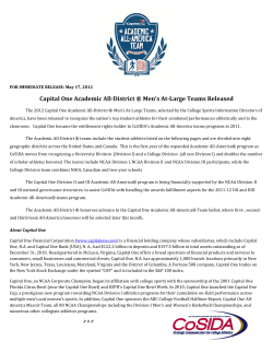 Capital One Academic All-District ® Men`s At-Large Teams