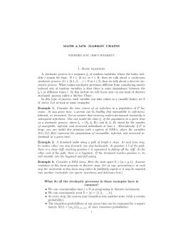 Markov Chains - Ohio University