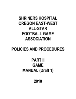 East West Shrine Association Game Manual