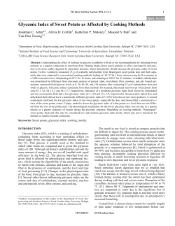 Glycemic Index of Sweet Potato as Affected by Cooking Methods