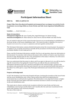 Participant Information Sheet