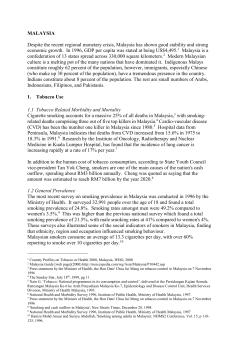 Tobacco Growing in Malaysia - National Poison Centre