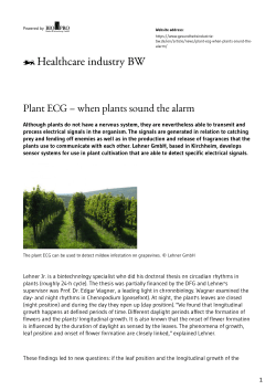 Plant ECG &ndash; when plants sound the alarm