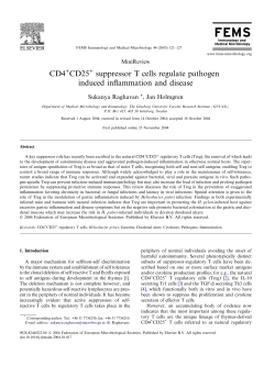 CD4+ CD25+ suppressor T cells regulate pathogen induced