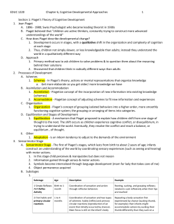 Chapter 6 Cognitive Developmental Approaches