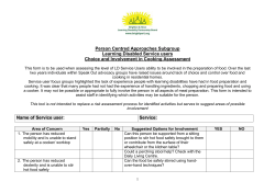 Draft Performance Risk Assessment for LD Supported Living Tenants