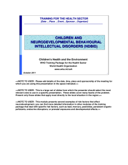 CHILDREN AND NEURODEVELOPMENTAL BEHAVIOURAL