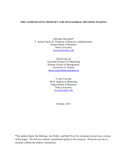THE COMPARATIVE MIND-SET AND MANAGERIAL DECISION