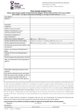 Plant Sample Analysis Form