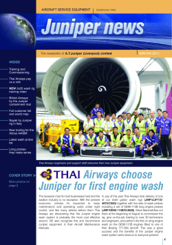 Airways choose Juniper for first engine wash