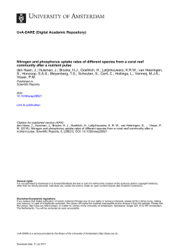 Nitrogen and phosphorus uptake rates