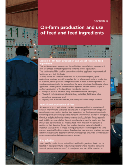 On-farm production and use of feed and feed ingredients