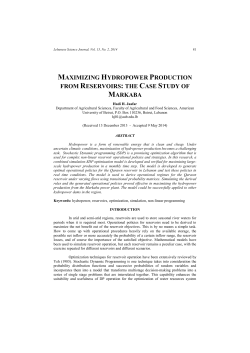 maximizing hydropower production from - Pro