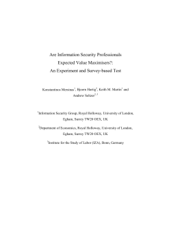 Are Information Security Professionals Expected Value Maximisers