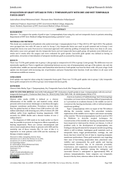evaluation of graft uptake in type 1 tympanoplasty with dry and wet