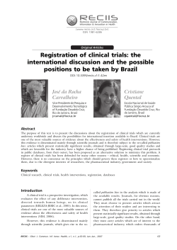 Registration of clinical trials - Reciis