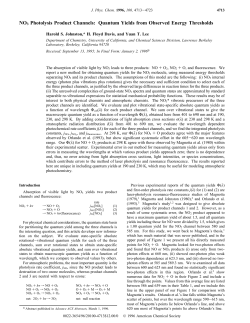 NO3 Photolysis Product Channels: Quantum Yields from Observed