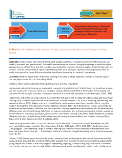 teachers teach methods of logic, synthesis, evaluation, and