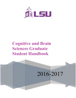 Cognitive and Brain Sciences Graduate Student Handbook
