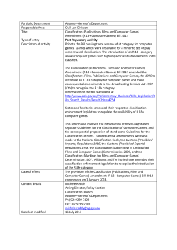 Amendment (R 18+ Computer Games) Bill 2012 - Attorney