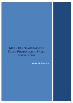 Guide to upload data for Solar Photovoltaic Panel Installation