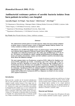 Antibacterial resistance pattern of aerobic bacteria isolates from